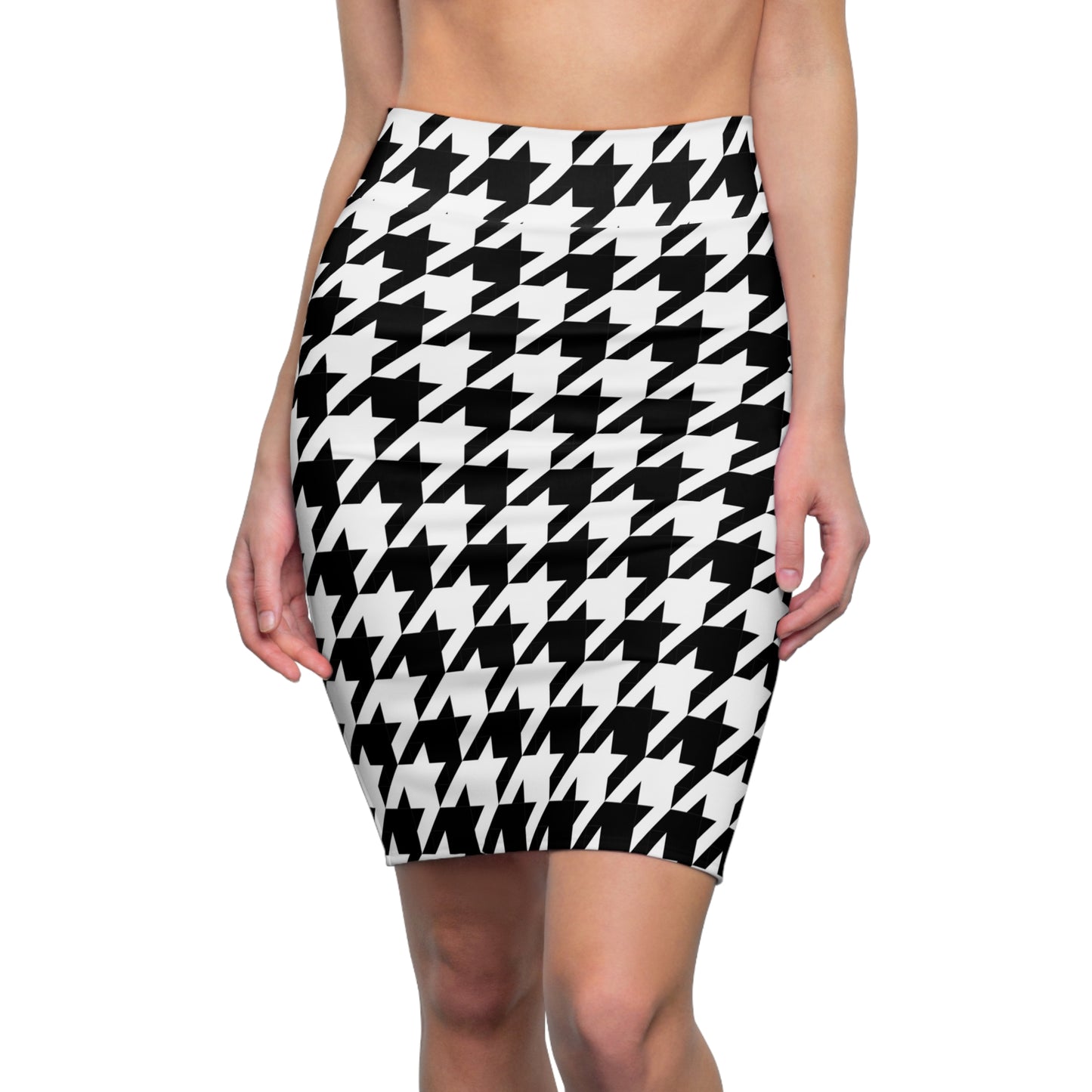 Houndstooth Pencil Skirt